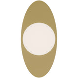 Calibo Crest Opal Glass 120mm Orb Wall Light Oval Plate 300mm | Brass - Dubbo Lighting Centre