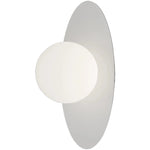 Calibo Crest Opal Glass 120mm Orb Wall Light Oval Plate 300mm | White - Dubbo Lighting Centre