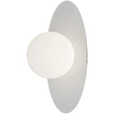 Calibo Crest Opal Glass 120mm Orb Wall Light Oval Plate 300mm | White - Dubbo Lighting Centre
