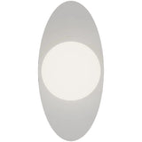 Calibo Crest Opal Glass 120mm Orb Wall Light Oval Plate 300mm | White - Dubbo Lighting Centre