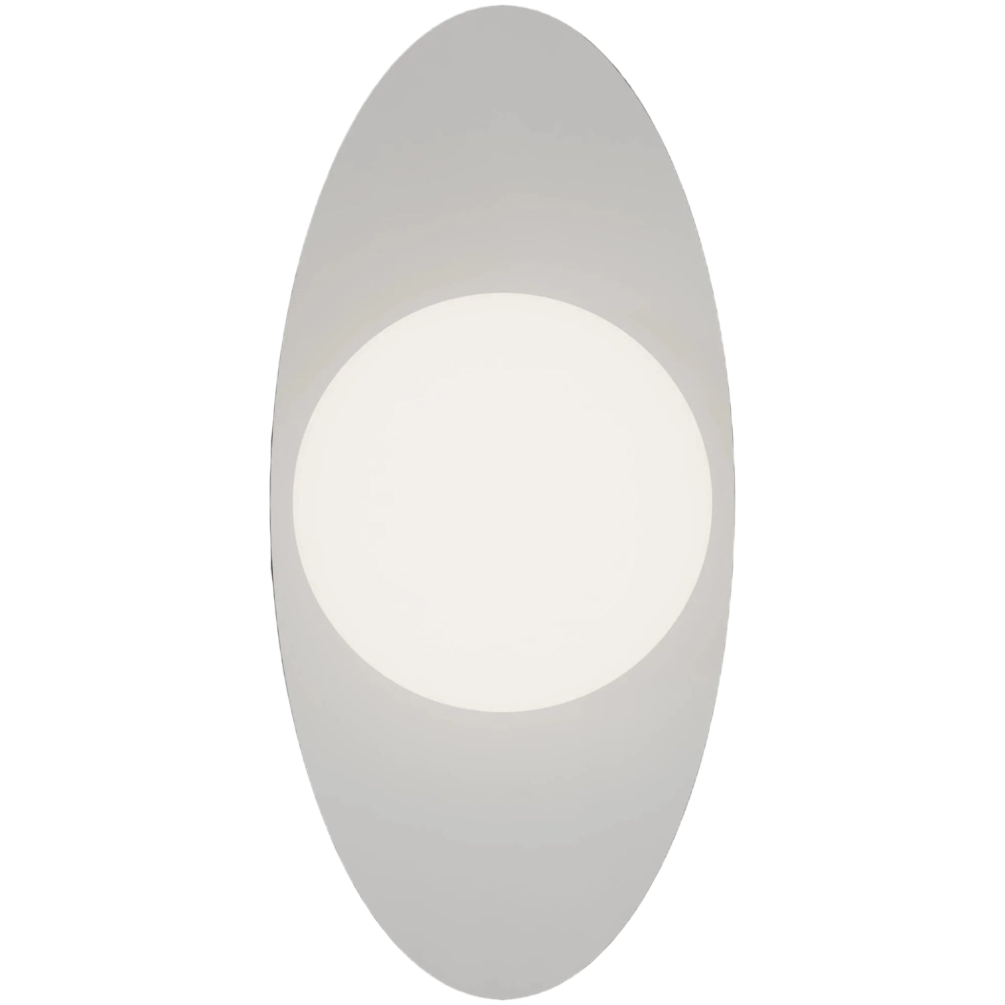 Calibo Crest Opal Glass 120mm Orb Wall Light Oval Plate 300mm | White - Dubbo Lighting Centre