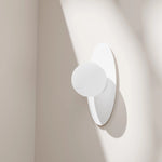 Calibo Crest Opal Glass 120mm Orb Wall Light Oval Plate 300mm | White - Dubbo Lighting Centre