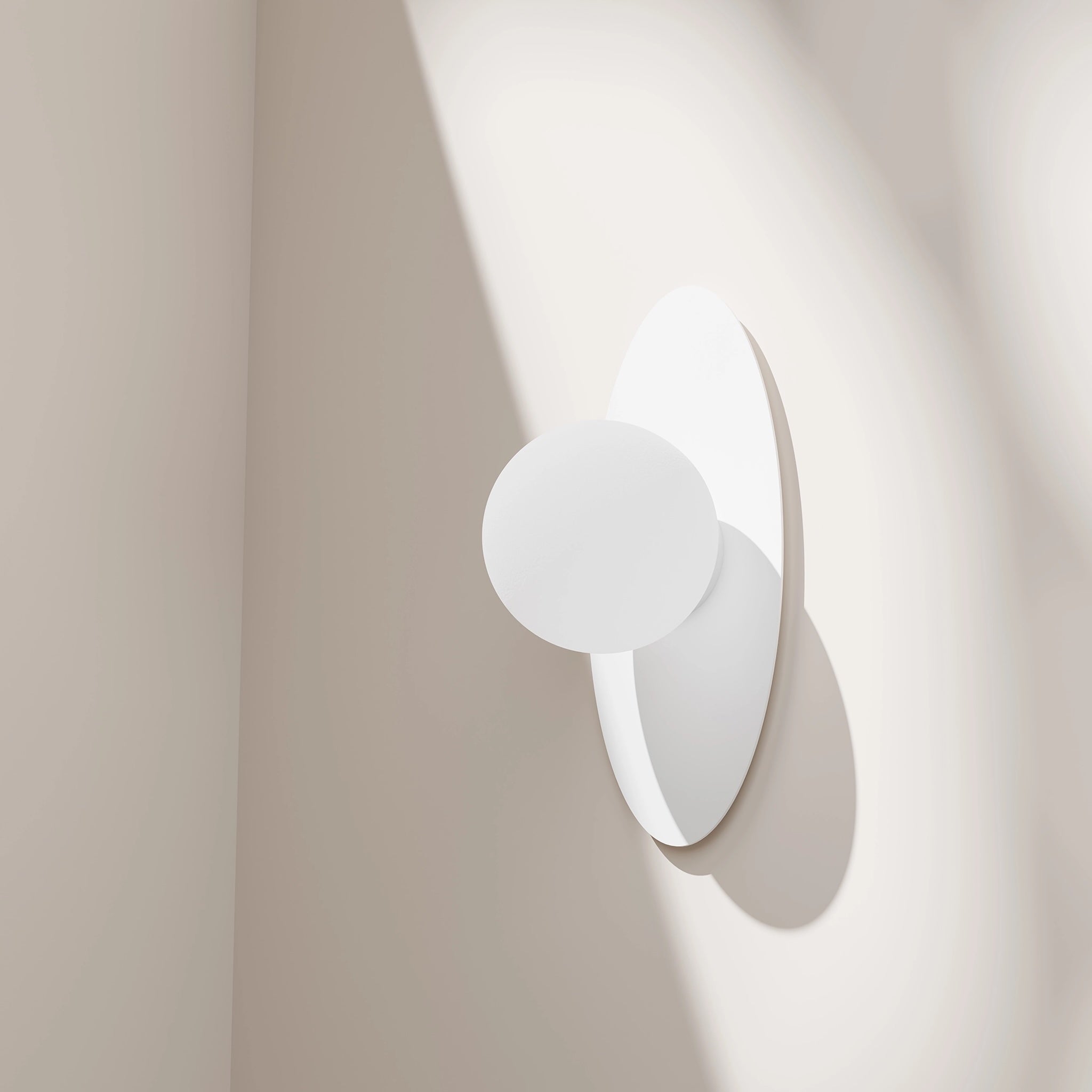Calibo Crest Opal Glass 120mm Orb Wall Light Oval Plate 300mm | White - Dubbo Lighting Centre