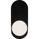 Calibo Crest Opal Glass 120mm Orb Wall Light Oval Plate 320mm | Black - Dubbo Lighting Centre