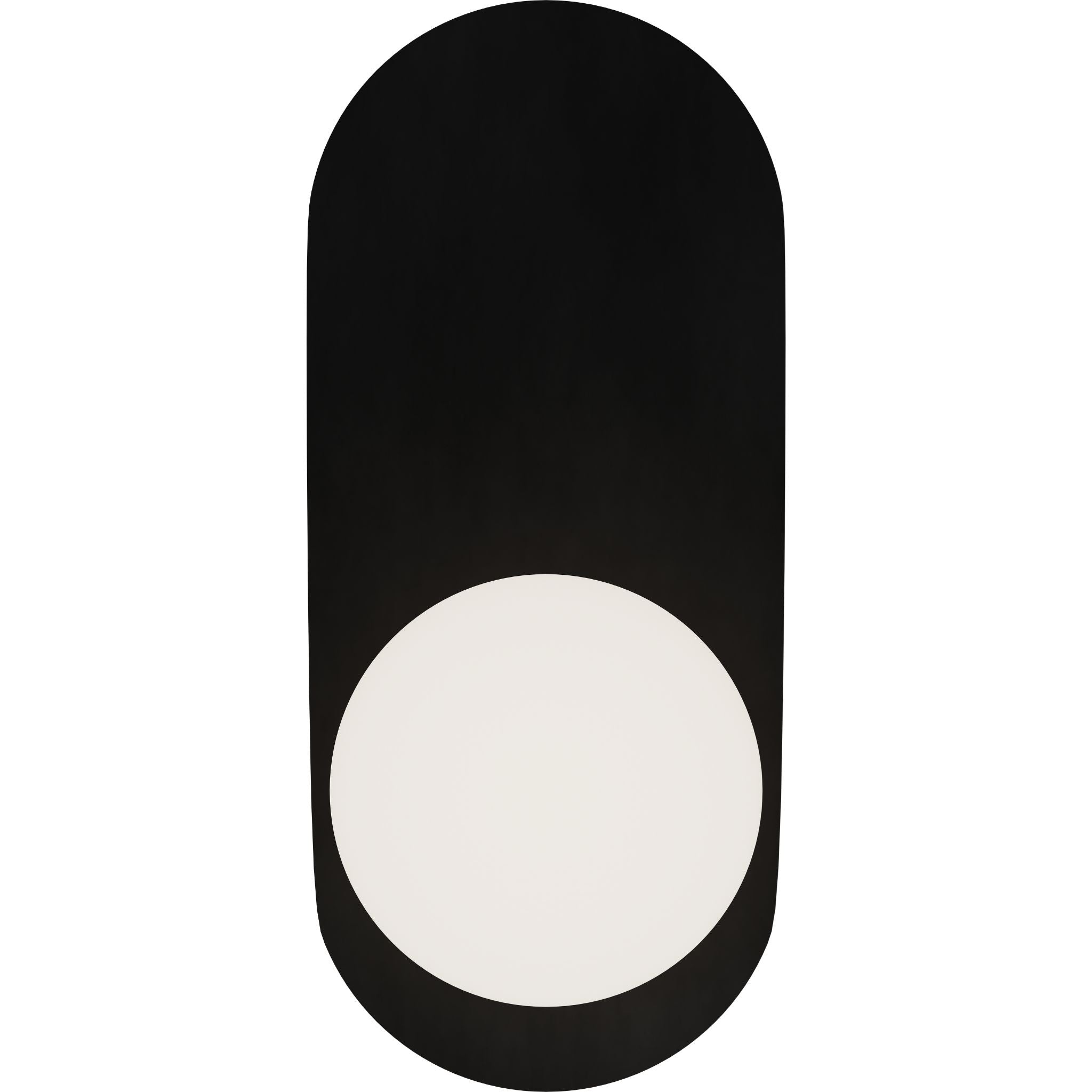 Calibo Crest Opal Glass 120mm Orb Wall Light Oval Plate 320mm | Black - Dubbo Lighting Centre