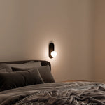 Calibo Crest Opal Glass 120mm Orb Wall Light Oval Plate 320mm | Black - Dubbo Lighting Centre