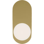 Calibo Crest Opal Glass 120mm Orb Wall Light Oval Plate 320mm | Brass - Dubbo Lighting Centre