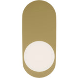 Calibo Crest Opal Glass 120mm Orb Wall Light Oval Plate 320mm | Brass - Dubbo Lighting Centre