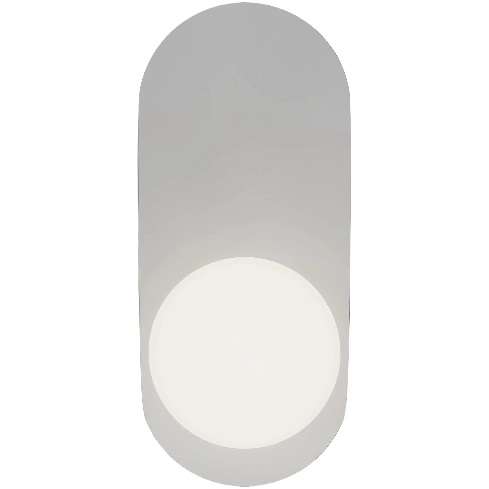 Calibo Crest Opal Glass 120mm Orb Wall Light Oval Plate 320mm | White - Dubbo Lighting Centre