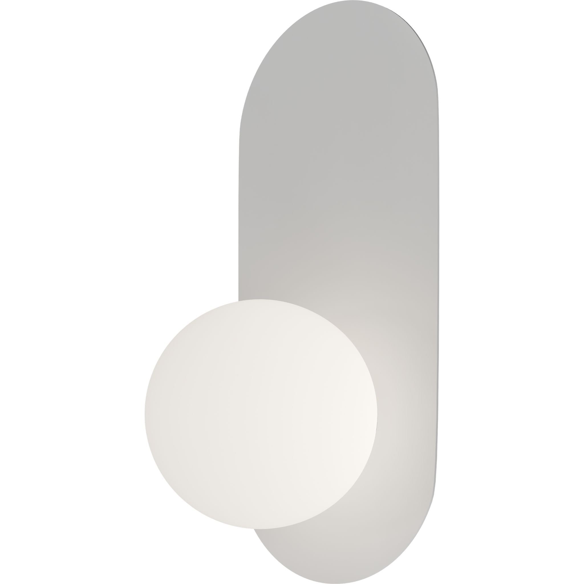 Calibo Crest Opal Glass 120mm Orb Wall Light Oval Plate 320mm | White - Dubbo Lighting Centre