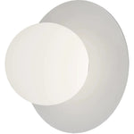 Calibo Crest Opal Glass 120mm Orb Wall Light Round Plate 200mm | White - Dubbo Lighting Centre
