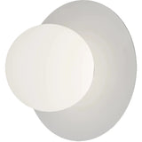 Calibo Crest Opal Glass 120mm Orb Wall Light Round Plate 200mm | White - Dubbo Lighting Centre