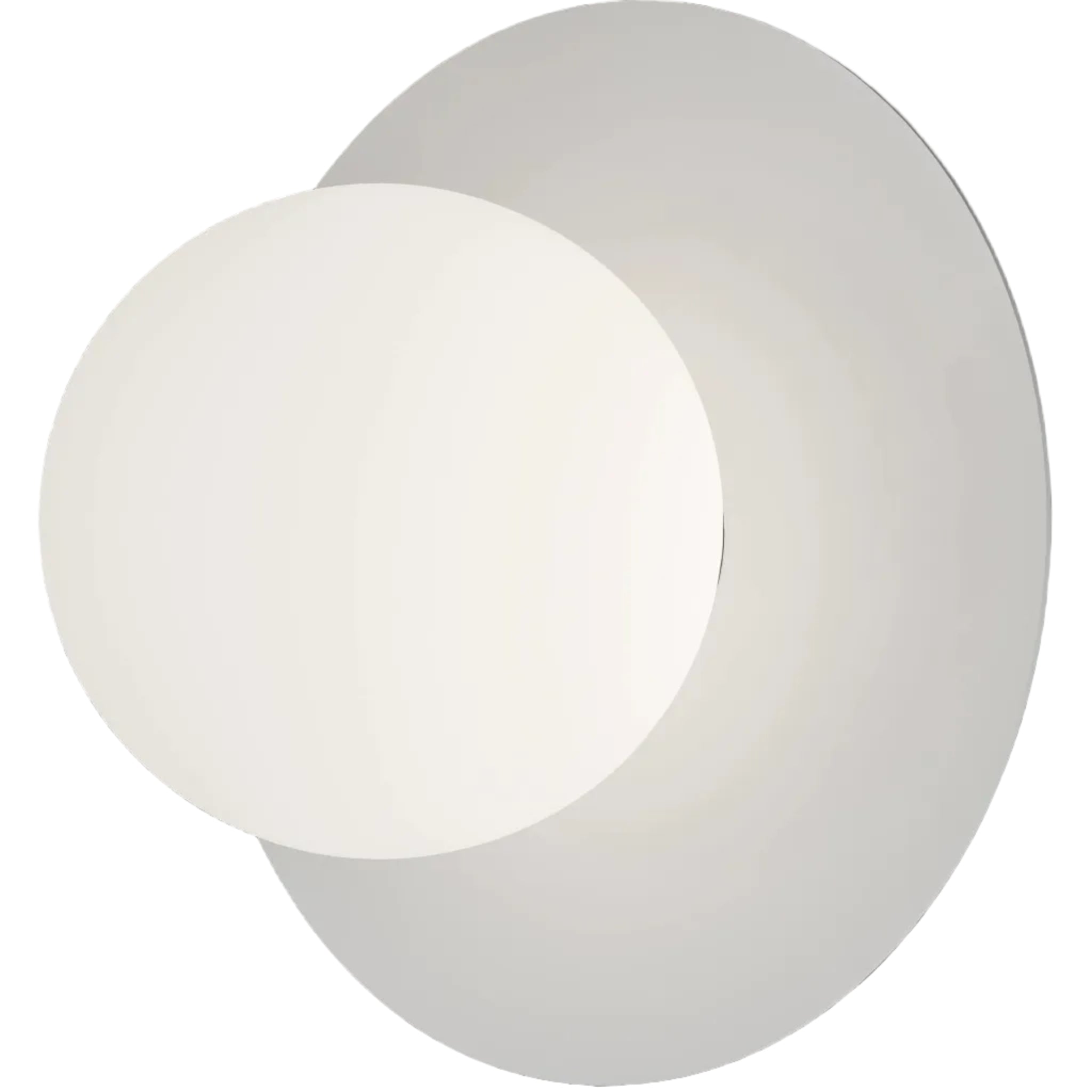 Calibo Crest Opal Glass 120mm Orb Wall Light Round Plate 200mm | White - Dubbo Lighting Centre