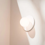 Calibo Crest Opal Glass 120mm Orb Wall Light Round Plate 200mm | White - Dubbo Lighting Centre