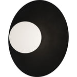 Calibo Crest Opal Glass 120mm Orb Wall Light Round Plate 300mm | Black - Dubbo Lighting Centre