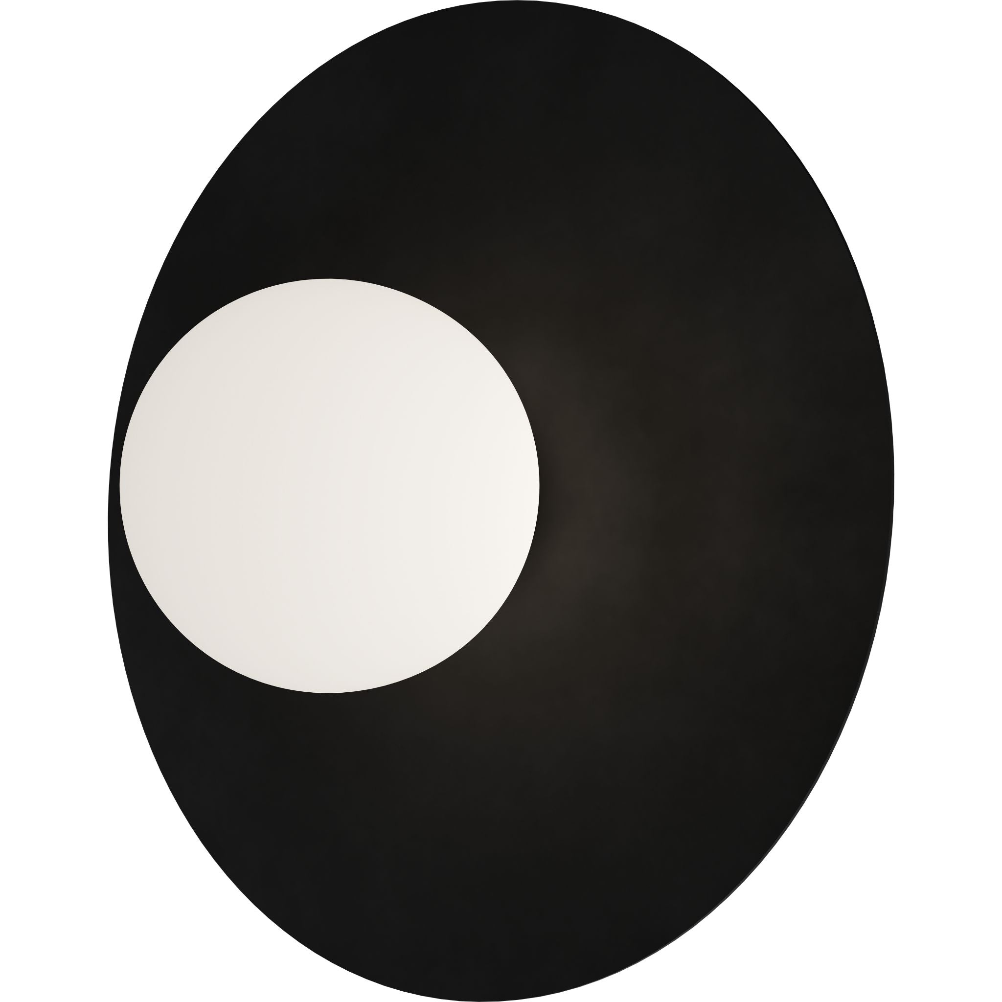 Calibo Crest Opal Glass 120mm Orb Wall Light Round Plate 300mm | Black - Dubbo Lighting Centre