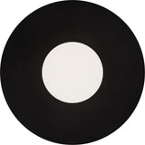 Calibo Crest Opal Glass 120mm Orb Wall Light Round Plate 300mm | Black - Dubbo Lighting Centre