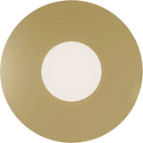 Calibo Crest Opal Glass 120mm Orb Wall Light Round Plate 300mm | Brass - Dubbo Lighting Centre