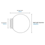 Calibo Crest Opal Glass 120mm Orb Wall Light Round Plate 300mm | Brass - Dubbo Lighting Centre