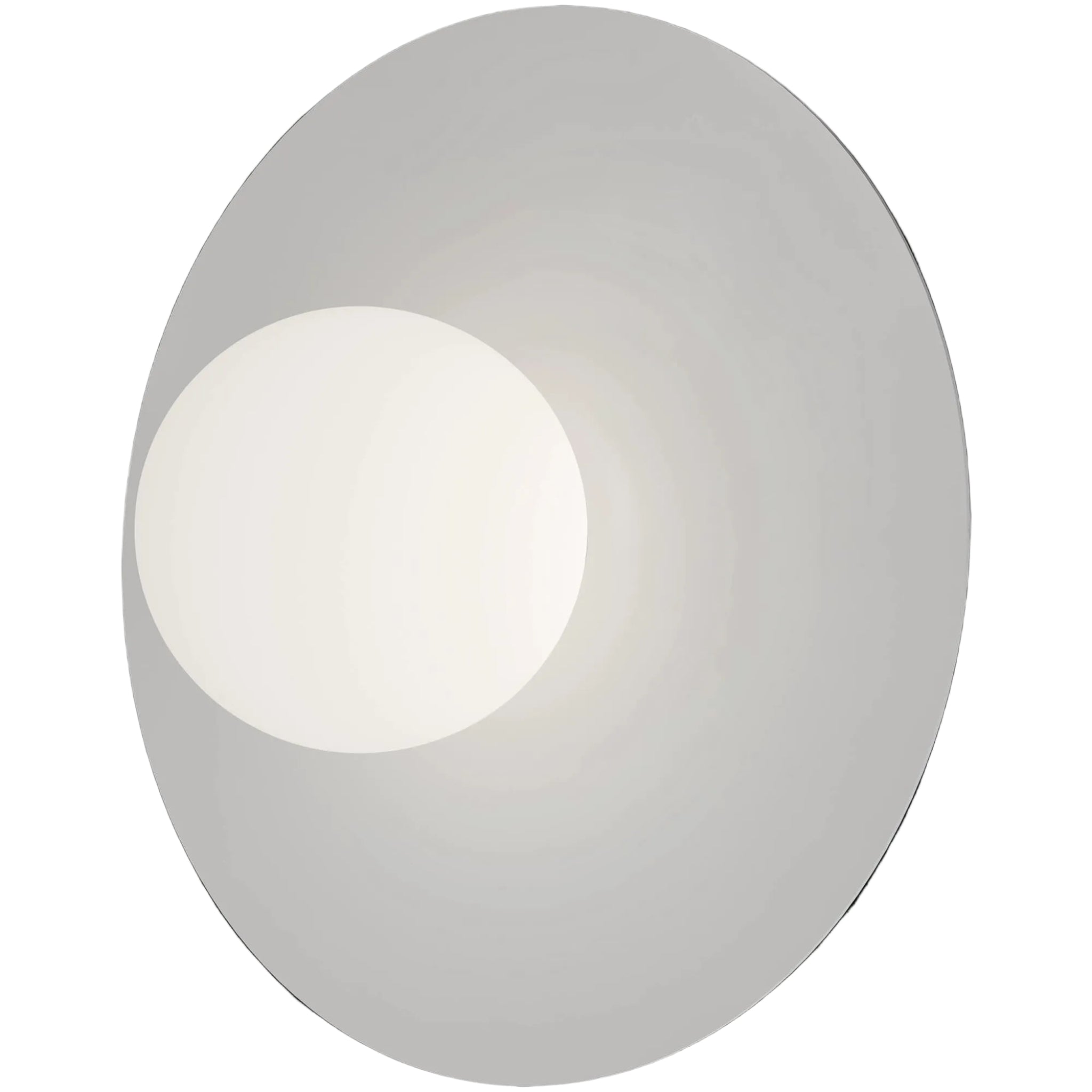 Calibo Crest Opal Glass 120mm Orb Wall Light Round Plate 300mm | White - Dubbo Lighting Centre