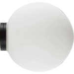 Calibo Crest Opal Glass 140mm Orb Wall Light | Black - Dubbo Lighting Centre