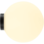 Calibo Crest Opal Glass 140mm Orb Wall Light | Black - Dubbo Lighting Centre