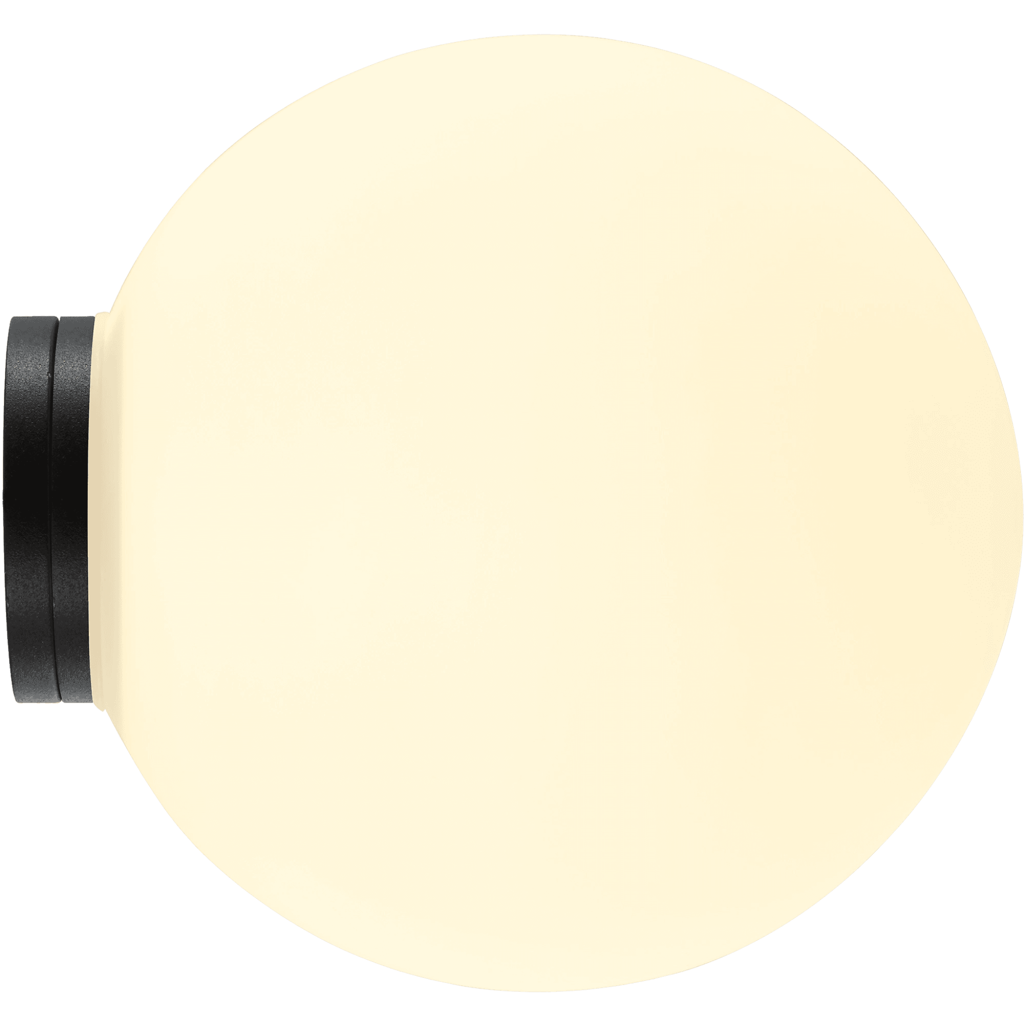 Calibo Crest Opal Glass 140mm Orb Wall Light | Black - Dubbo Lighting Centre
