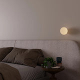 Calibo Crest Opal Glass 140mm Orb Wall Light | Black - Dubbo Lighting Centre