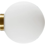 Calibo Crest Opal Glass 140mm Orb Wall Light | Brass - Dubbo Lighting Centre