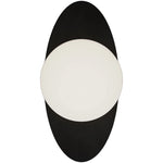 Calibo Crest Opal Glass 140mm Orb Wall Light Oval Plate 300mm | Black - Dubbo Lighting Centre