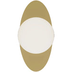 Calibo Crest Opal Glass 140mm Orb Wall Light Oval Plate 300mm | Brass - Dubbo Lighting Centre