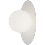 Calibo Crest Opal Glass 140mm Orb Wall Light Oval Plate 300mm | White - Dubbo Lighting Centre