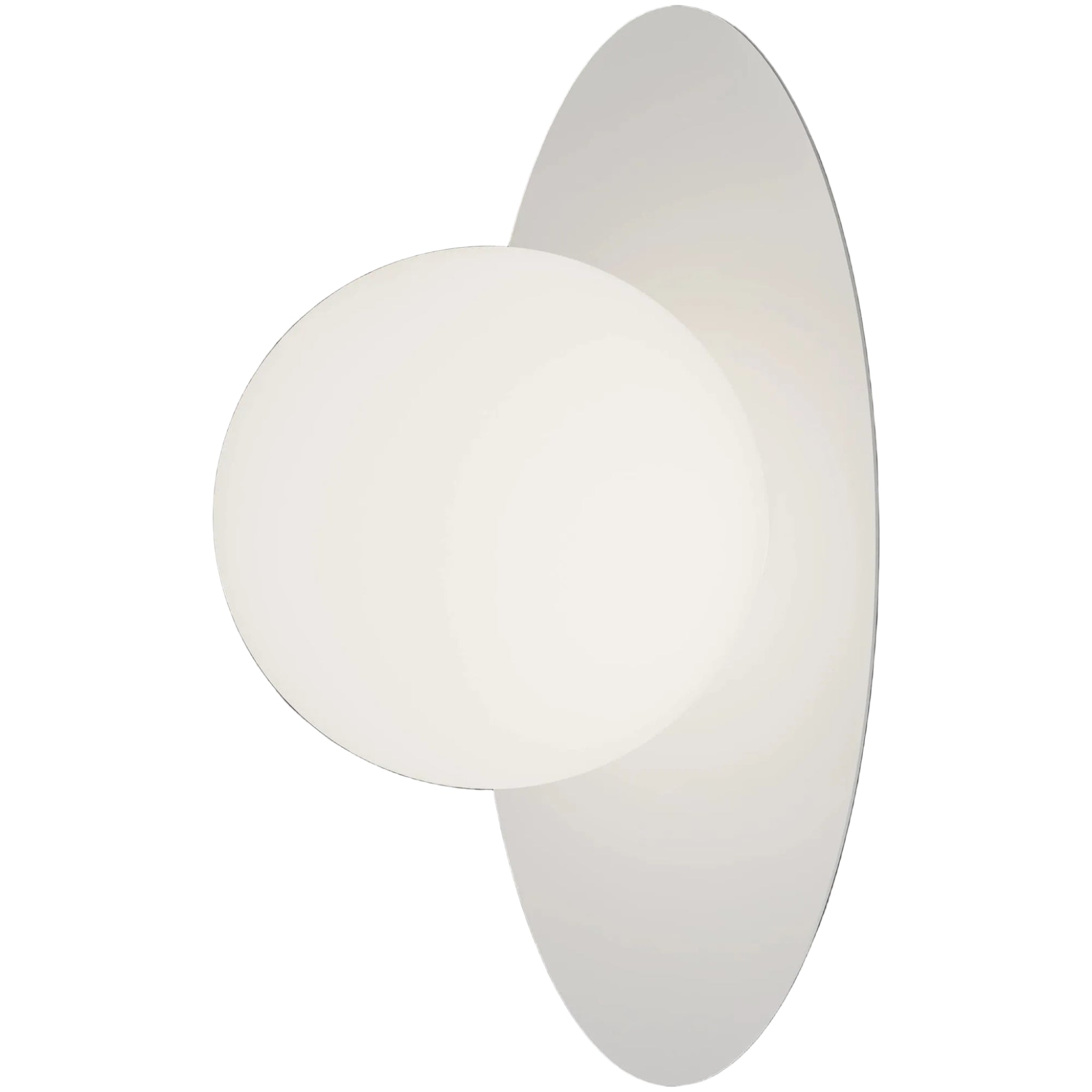 Calibo Crest Opal Glass 140mm Orb Wall Light Oval Plate 300mm | White - Dubbo Lighting Centre