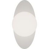 Calibo Crest Opal Glass 140mm Orb Wall Light Oval Plate 300mm | White - Dubbo Lighting Centre