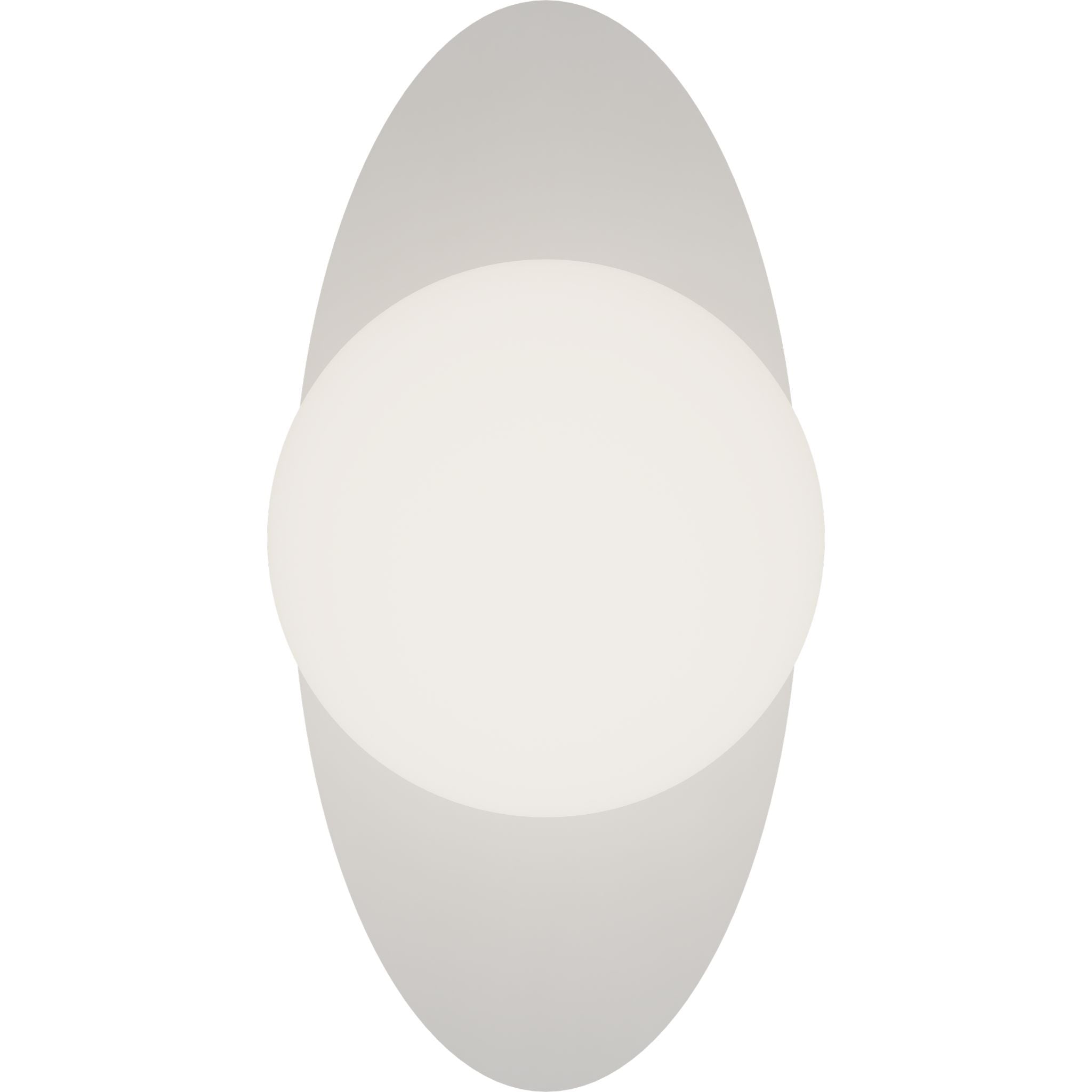 Calibo Crest Opal Glass 140mm Orb Wall Light Oval Plate 300mm | White - Dubbo Lighting Centre