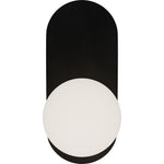 Calibo Crest Opal Glass 140mm Orb Wall Light Oval Plate 320mm | Black - Dubbo Lighting Centre
