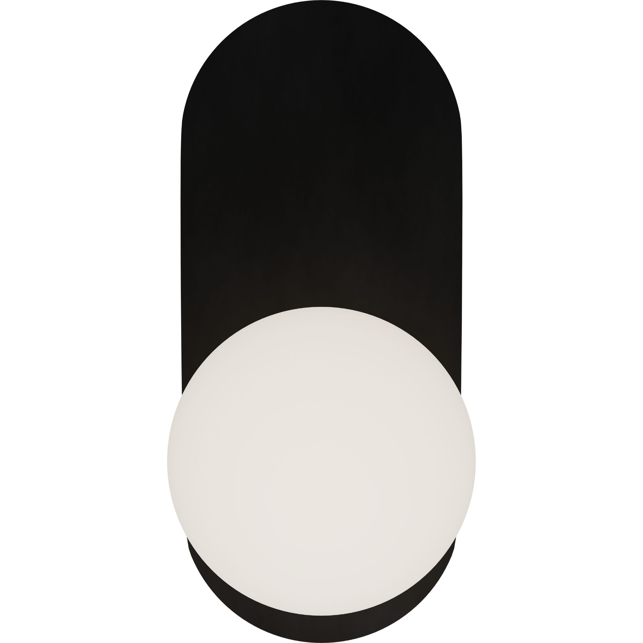 Calibo Crest Opal Glass 140mm Orb Wall Light Oval Plate 320mm | Black - Dubbo Lighting Centre