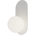 Calibo Crest Opal Glass 140mm Orb Wall Light Oval Plate 320mm | White - Dubbo Lighting Centre