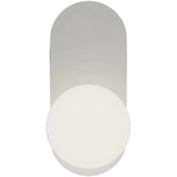 Calibo Crest Opal Glass 140mm Orb Wall Light Oval Plate 320mm | White - Dubbo Lighting Centre