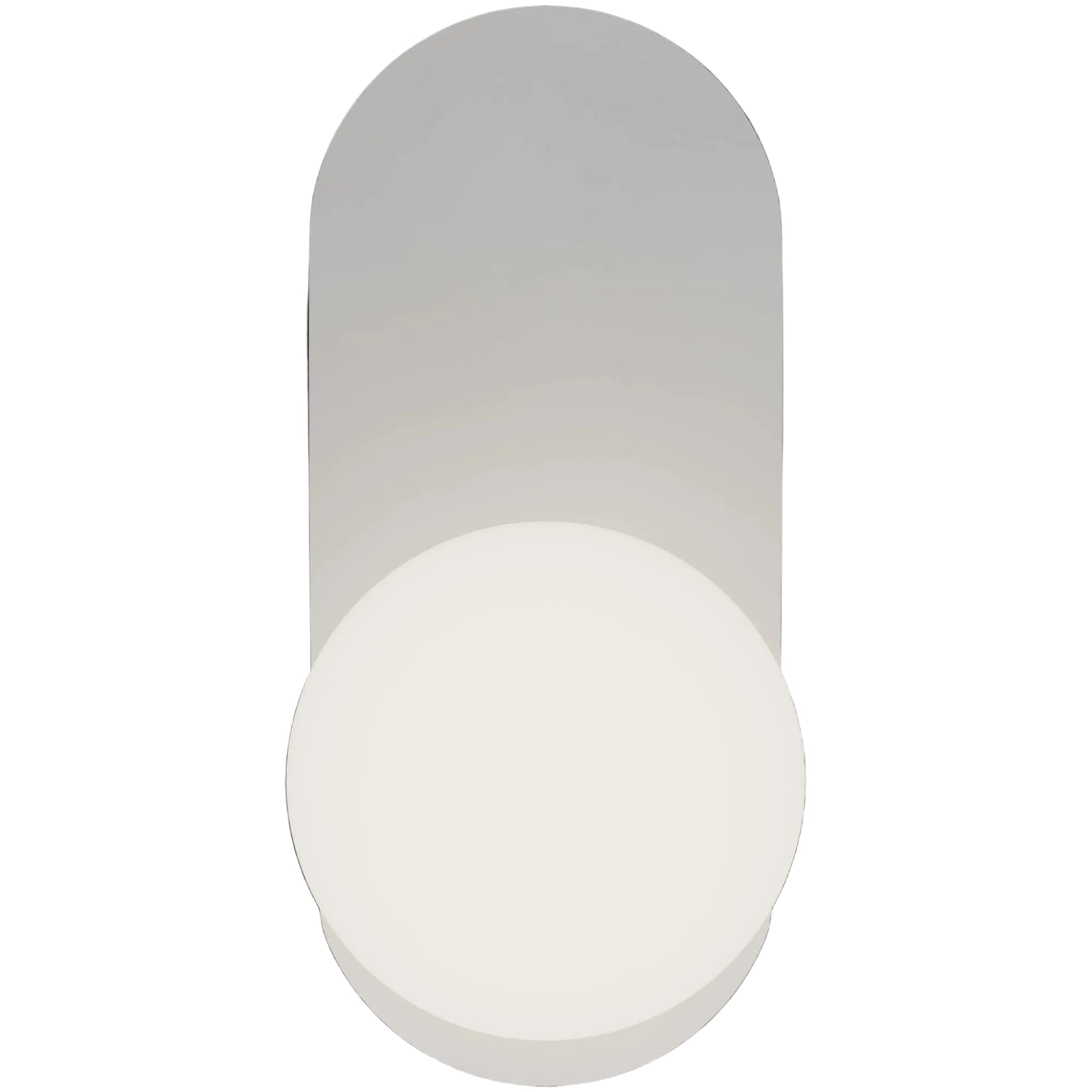 Calibo Crest Opal Glass 140mm Orb Wall Light Oval Plate 320mm | White - Dubbo Lighting Centre