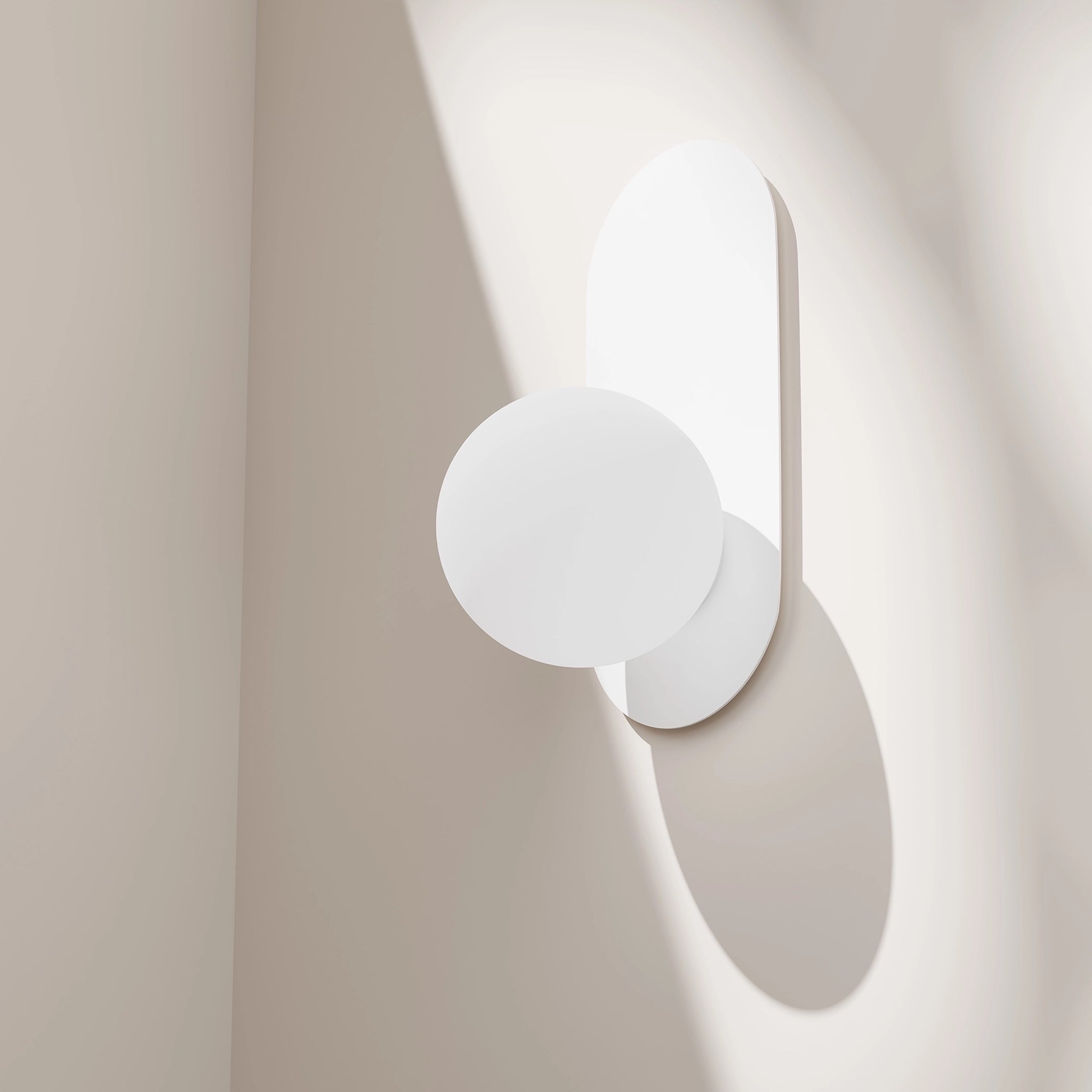 Calibo Crest Opal Glass 140mm Orb Wall Light Oval Plate 320mm | White - Dubbo Lighting Centre