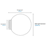Calibo Crest Opal Glass 140mm Orb Wall Light Round Plate 200mm | Brass - Dubbo Lighting Centre
