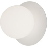 Calibo Crest Opal Glass 140mm Orb Wall Light Round Plate 200mm | White - Dubbo Lighting Centre