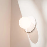 Calibo Crest Opal Glass 140mm Orb Wall Light Round Plate 200mm | White - Dubbo Lighting Centre