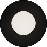 Calibo Crest Opal Glass 140mm Orb Wall Light Round Plate 300mm | Black - Dubbo Lighting Centre