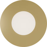 Calibo Crest Opal Glass 140mm Orb Wall Light Round Plate 300mm | Brass - Dubbo Lighting Centre