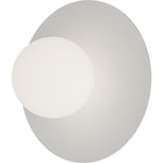 Calibo Crest Opal Glass 140mm Orb Wall Light Round Plate 300mm | White - Dubbo Lighting Centre