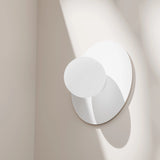 Calibo Crest Opal Glass 140mm Orb Wall Light Round Plate 300mm | White - Dubbo Lighting Centre