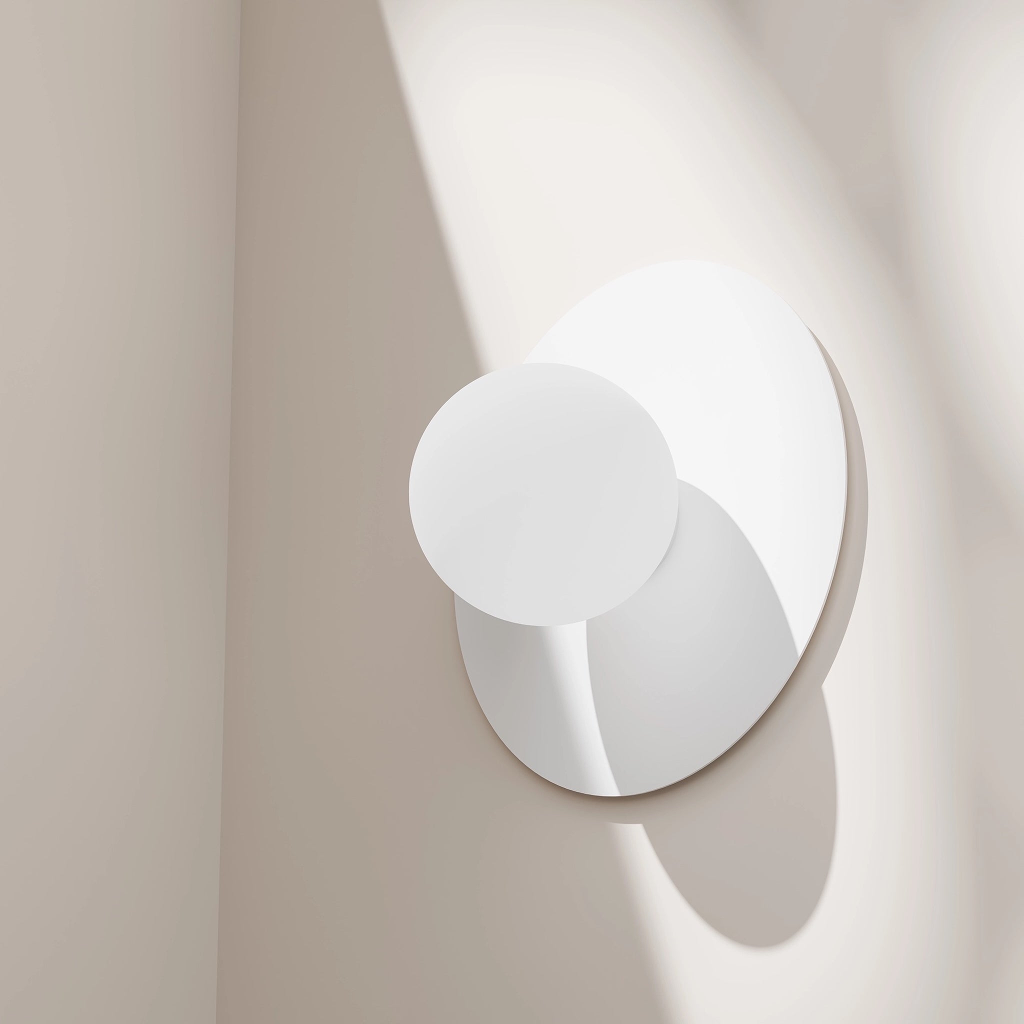 Calibo Crest Opal Glass 140mm Orb Wall Light Round Plate 300mm | White - Dubbo Lighting Centre