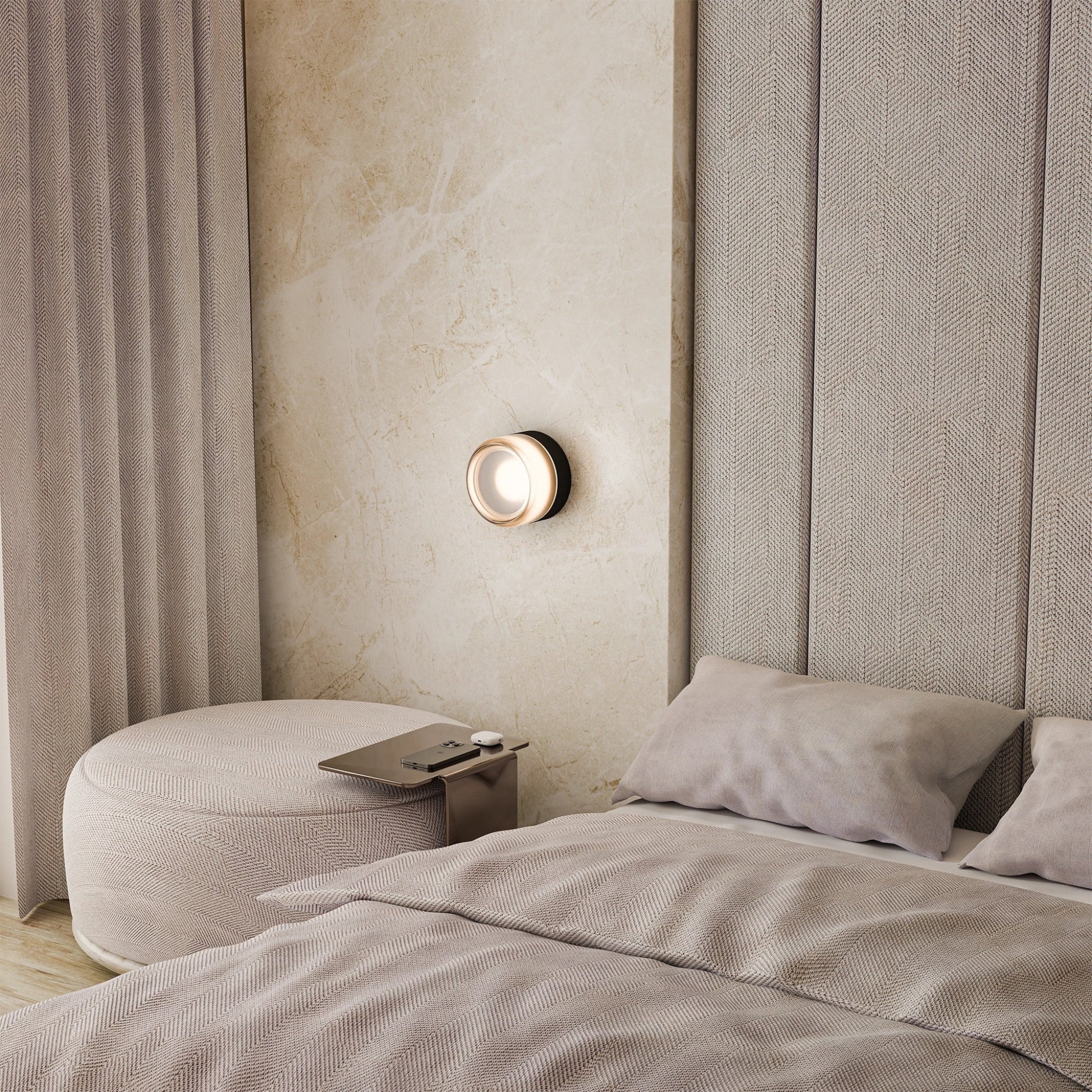 Calibo Gull Round Frosted Acrylic 3CCT LED Exterior Wall Light | Black - Dubbo Lighting Centre